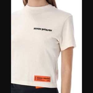 HERON PRESTON Authentic Cotton Jersey Gothic Baby T-shirt In White Size S